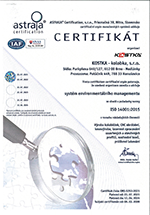 Certifikát ČSN EN ISO 14001:2015