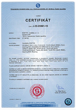 Certifikát koloběžek KOSTKA vydaný Strojírenským zkušebním ústavem, s.p.